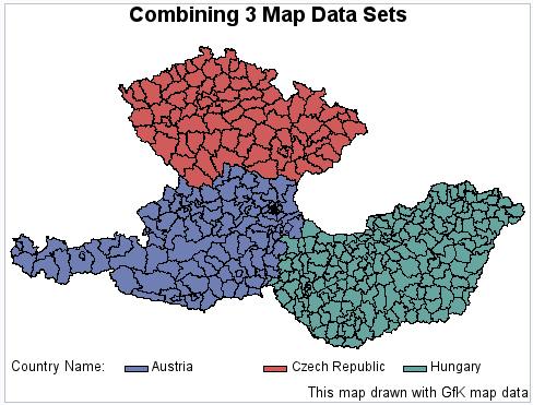 Combine Three Countries Using GfK Map Data