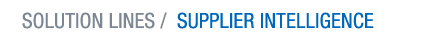 Solution Lines: Supplier Intelligence