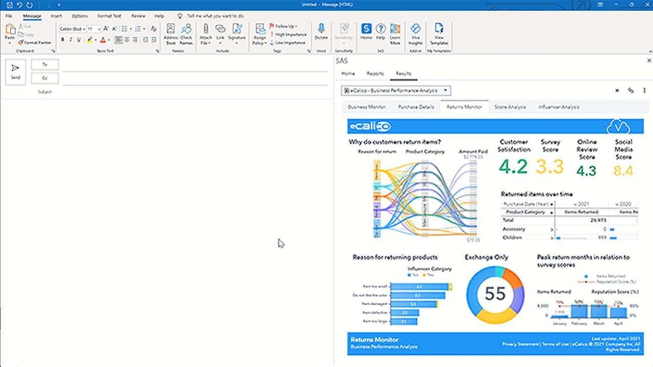 Screenshot of SAS Visual Analytics SAS for M365