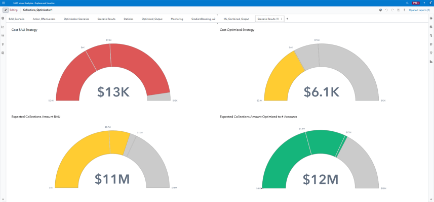 SAS Visual Analytics - collections optimization screenshot