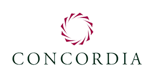 Concordia logo: a red circle of interlocking lines