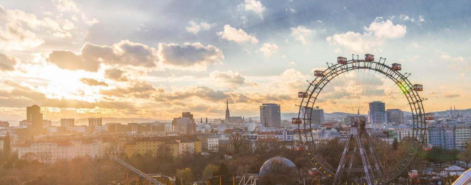 Sunset in Vienna Giant Ferris Wheel