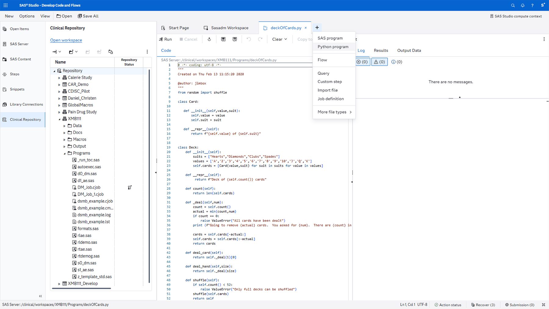 Screenshot of SAS Health Clinical Acceleration - multi-language governance