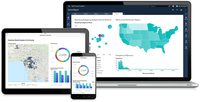 SAS® Visual Analytics 8.2  - cluster on various devices