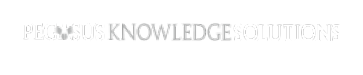 Pegasus Knowledge Solutions logo in white and gray
