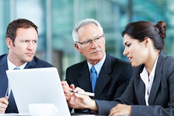 three people planning