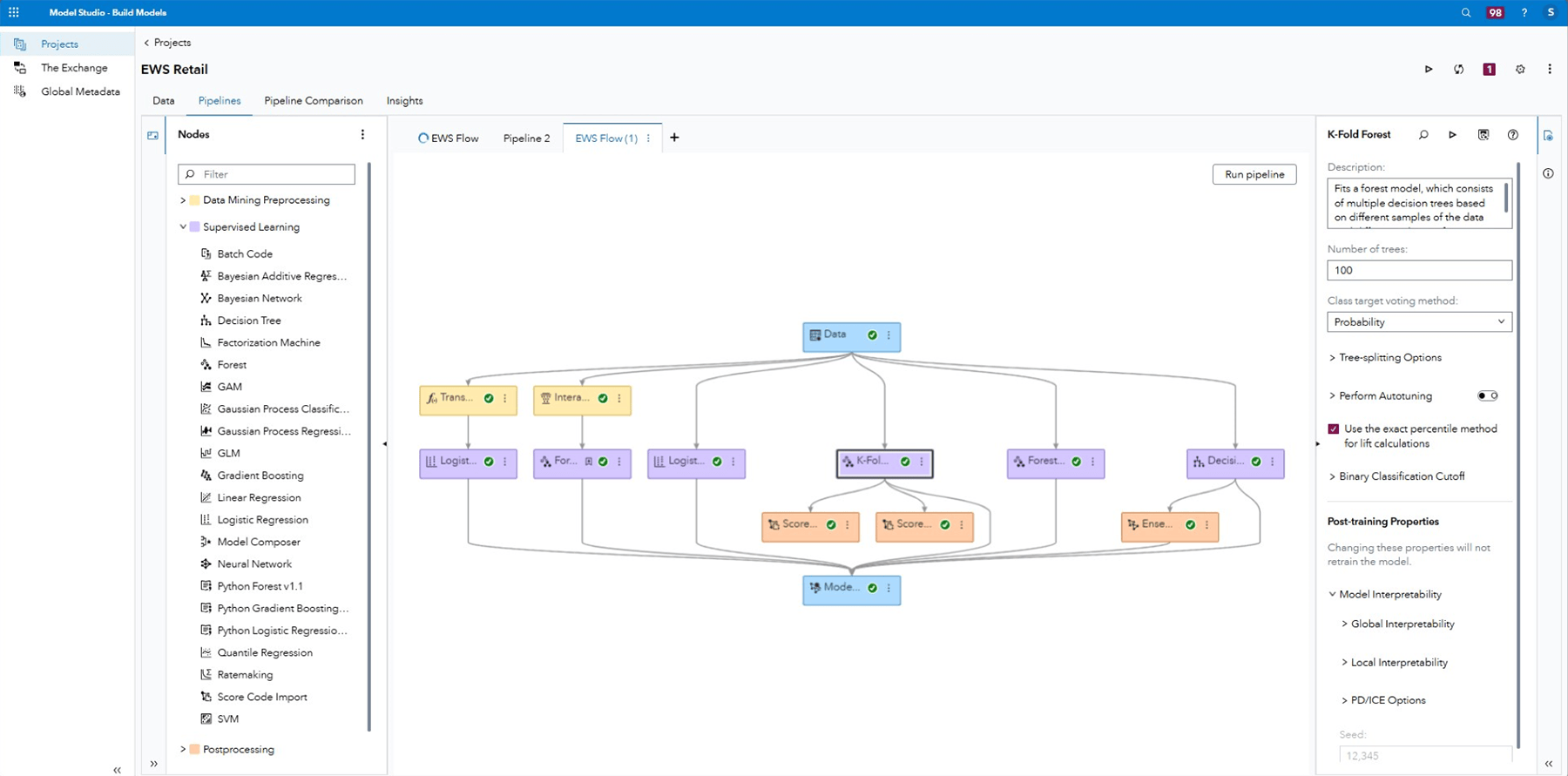 Screenshot of SAS Credit Customer Management - EWS Modeling