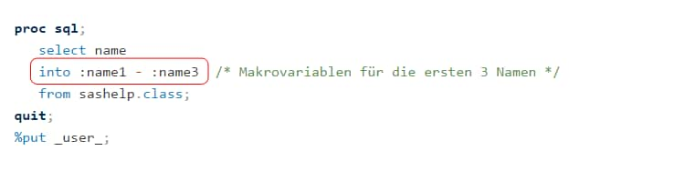 Beispiel: Makrovariablen für die ersten 3 Namen