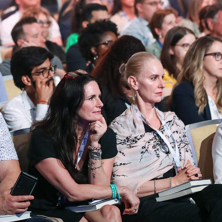 Crowd watching a general session at SAS Innovate