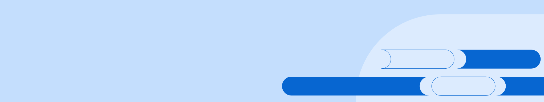 Light blue background with SAS blue capsules and pink square