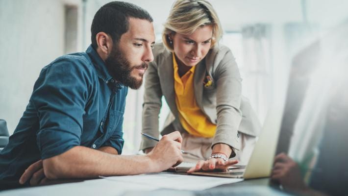 Man and Woman working together