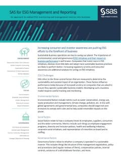 SAS for ESG Management Reporting Impact Brief SAS for ESG Management Reporting Impact Brief