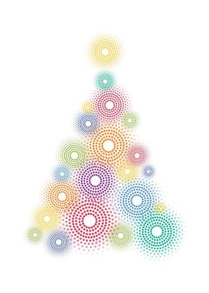 Christmas tree made from colorful dotted circles