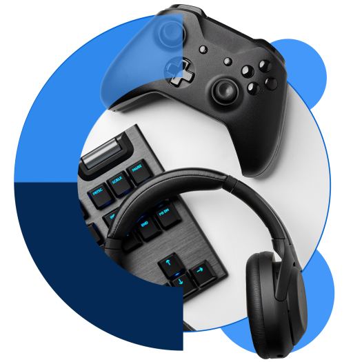 Video game wrapped in shapes