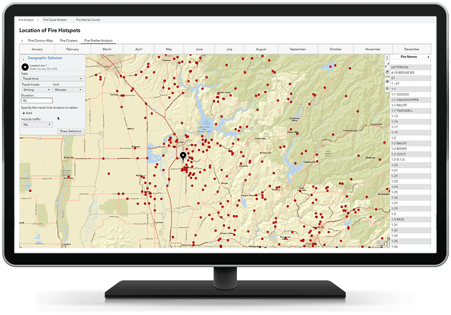 SAS Visual Analytics on SAS Viya showing location analytics