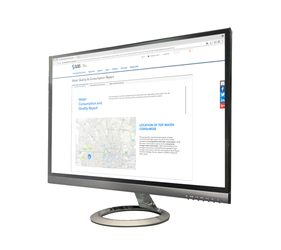 View SAS Visual Analytics water consumption & quality interactive demo