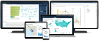 SAS® Viya software composite screenshots - Visual Analytics Visual Statistics Text Analytics