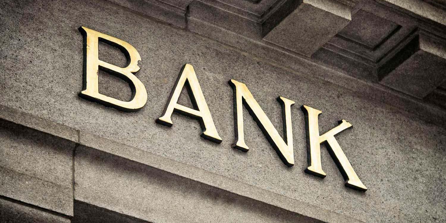 'Bank' sign on a building exterior