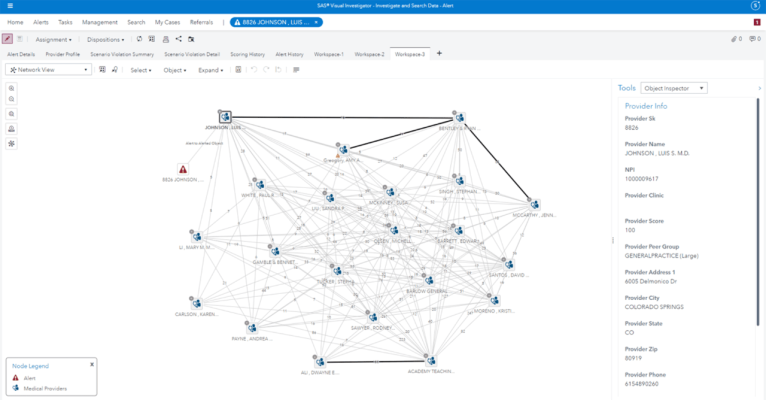 SAS Visual Investigator screenshot