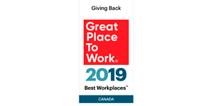 2019 Great Place to Work - Giving Back Canada