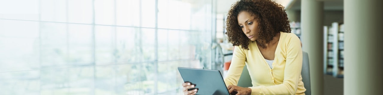 Woman using laptop