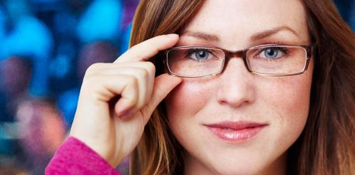 inqusitive woman with glasses
