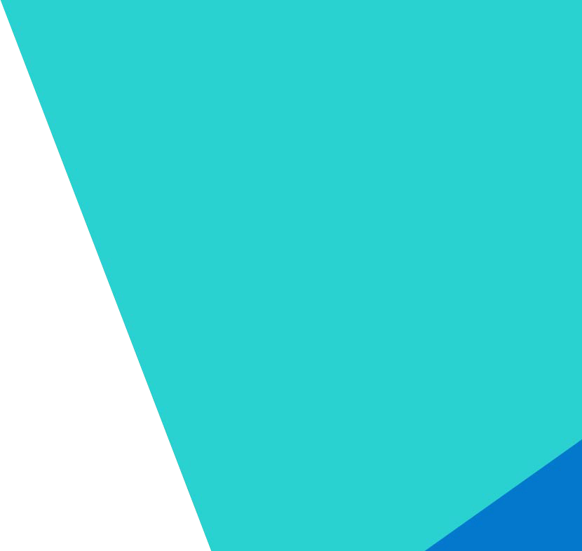 Teal shape with blue triangle