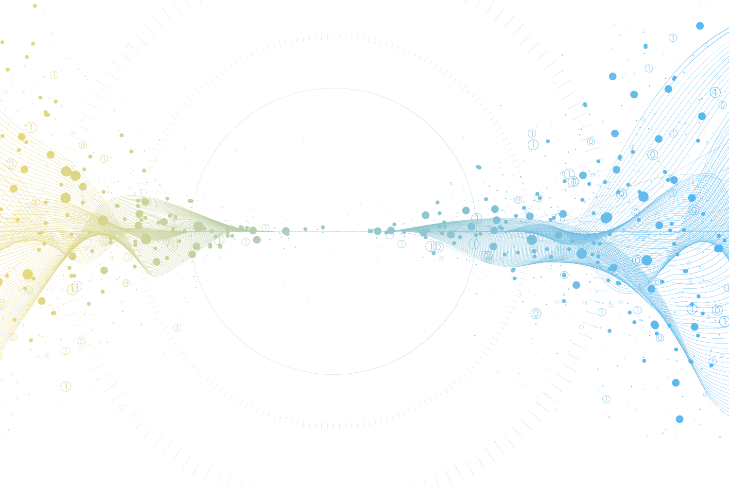 Yellow and blue motion vortex on transparent background