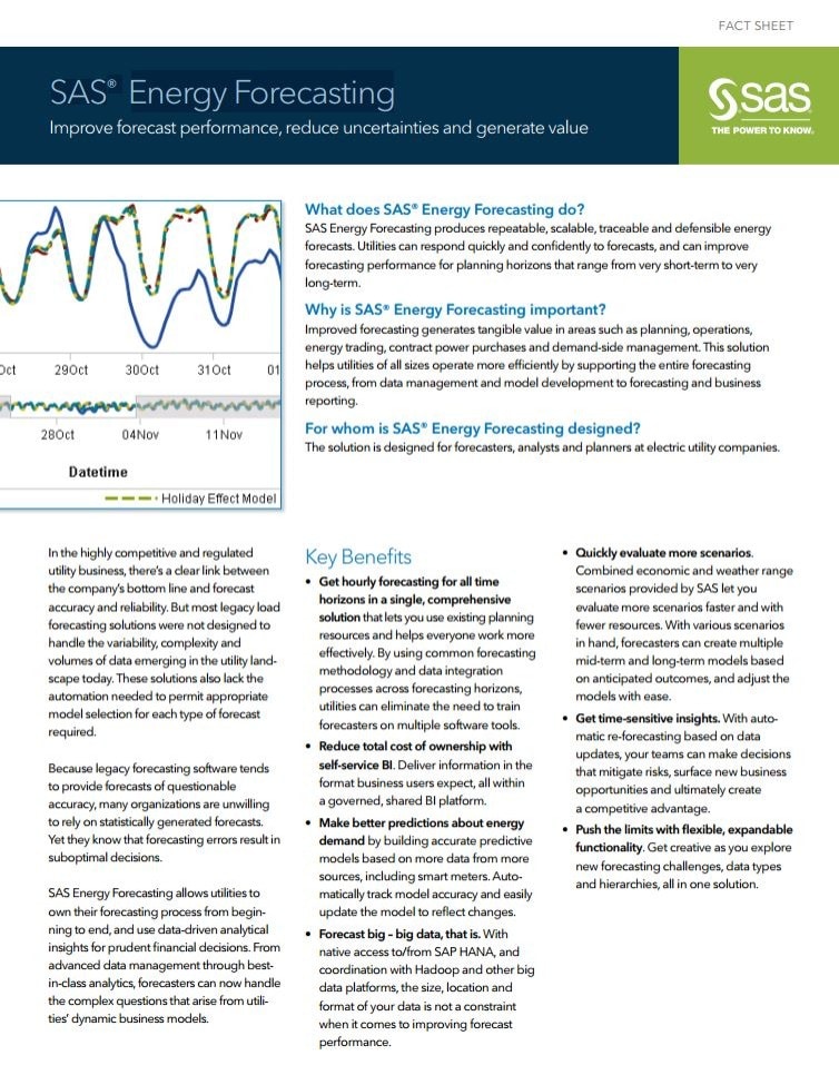 SAS® Energy Forecasting