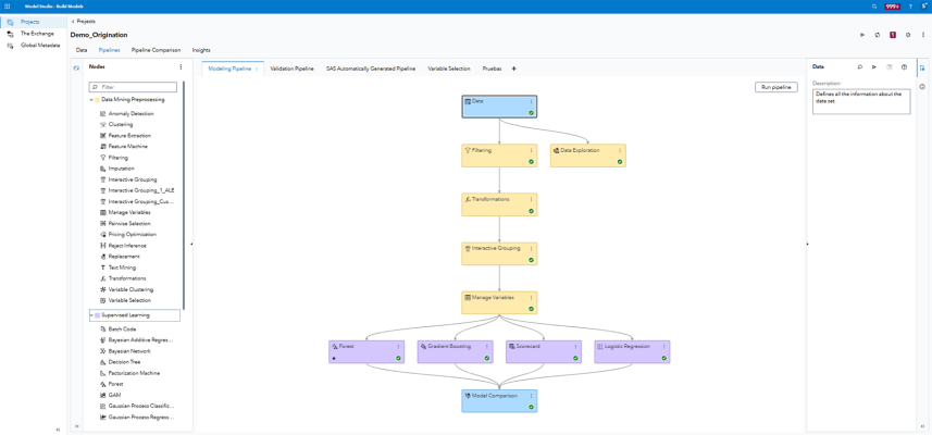 SAS Risk Modeling- Behavioral Modeling Pipeline screenshot