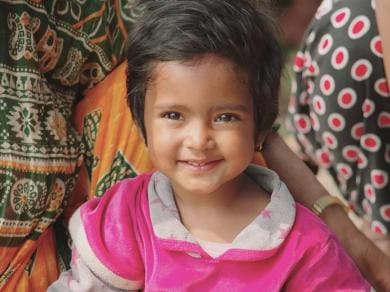 Nepalese child smiling at camera