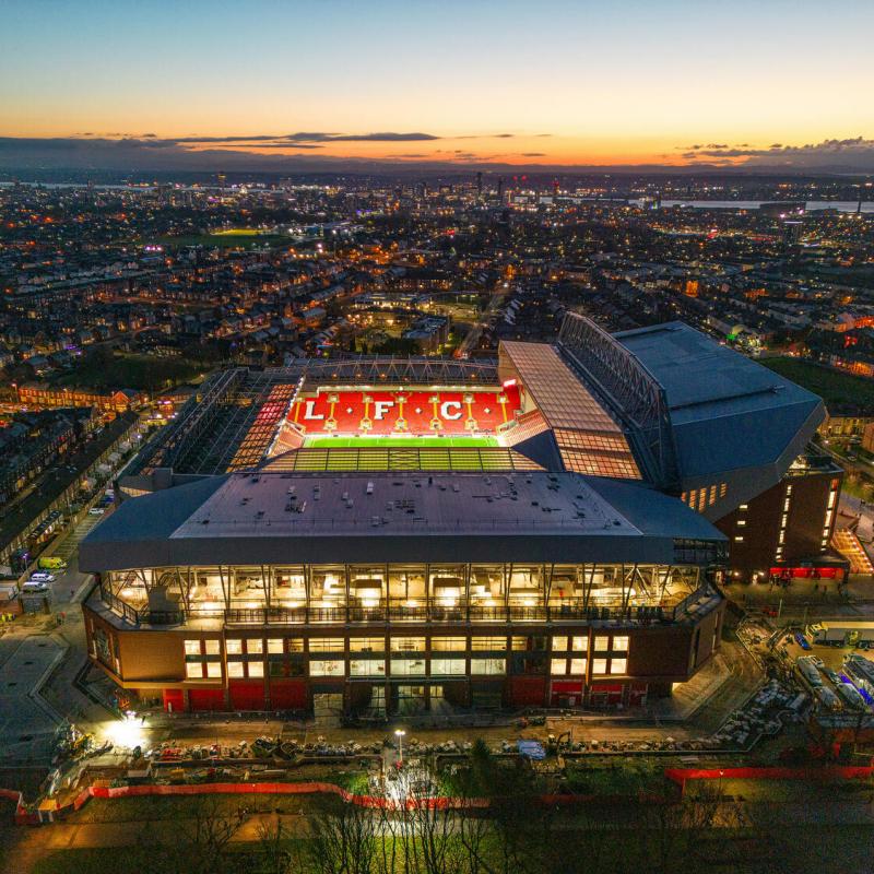 Areal view of Anfield Stadium