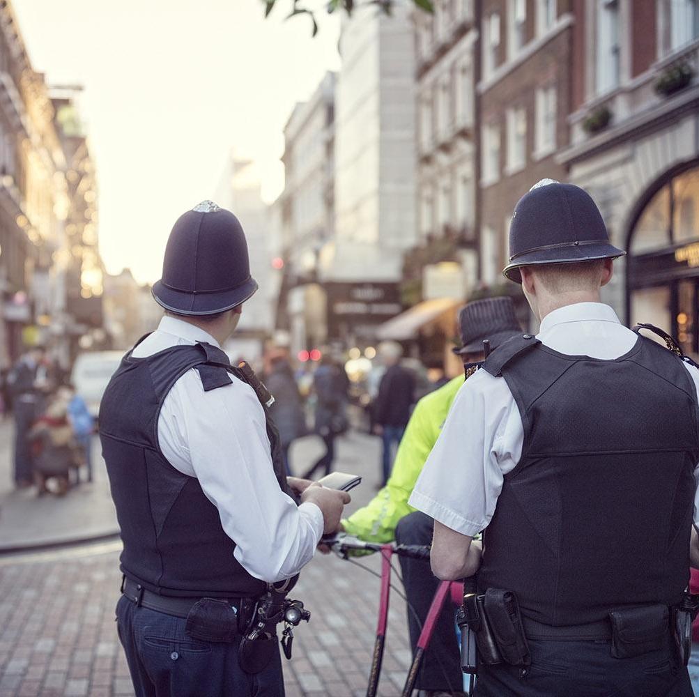British police constable on London streets