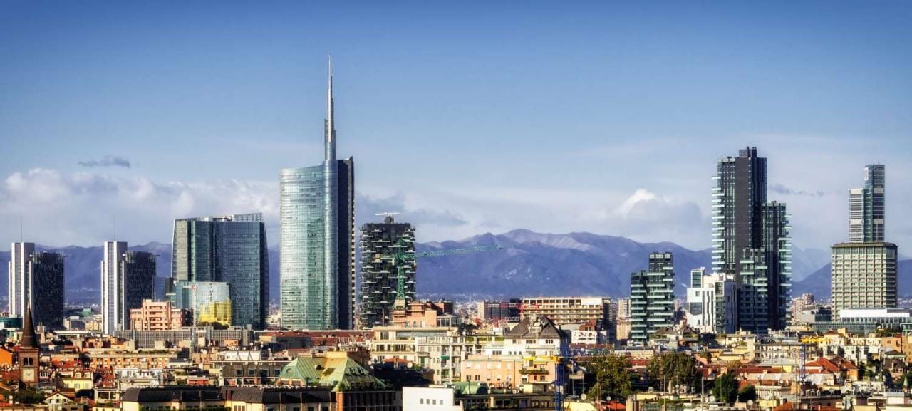 City of Milan skyline with new skyscrapers