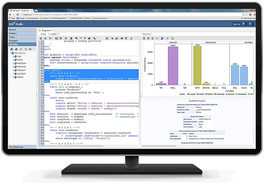 SAS banking analytics architecture executive dashboard screenshot