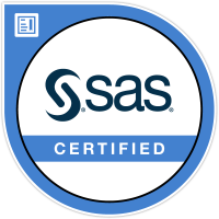 Image of SAS Certified Digital Badge issued on clearing the Certification exam.