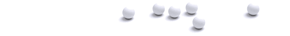 White data spheres on white background