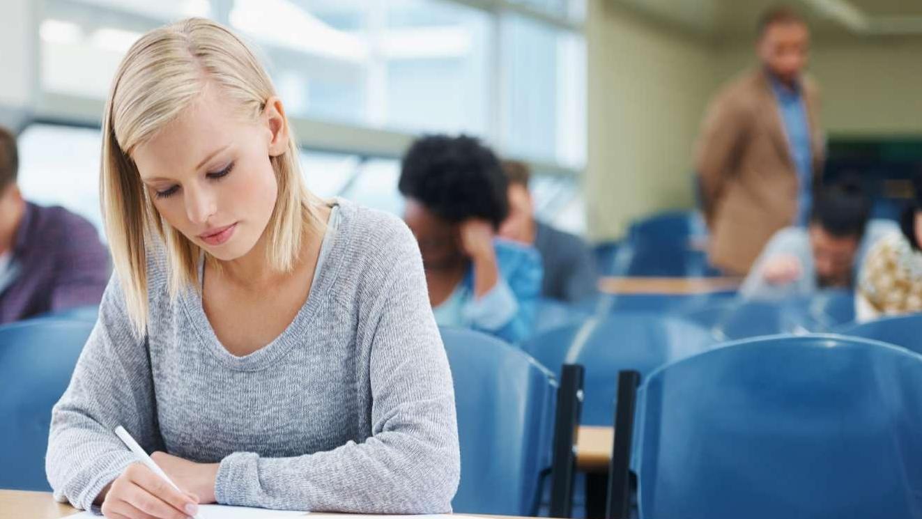 Student using laptop