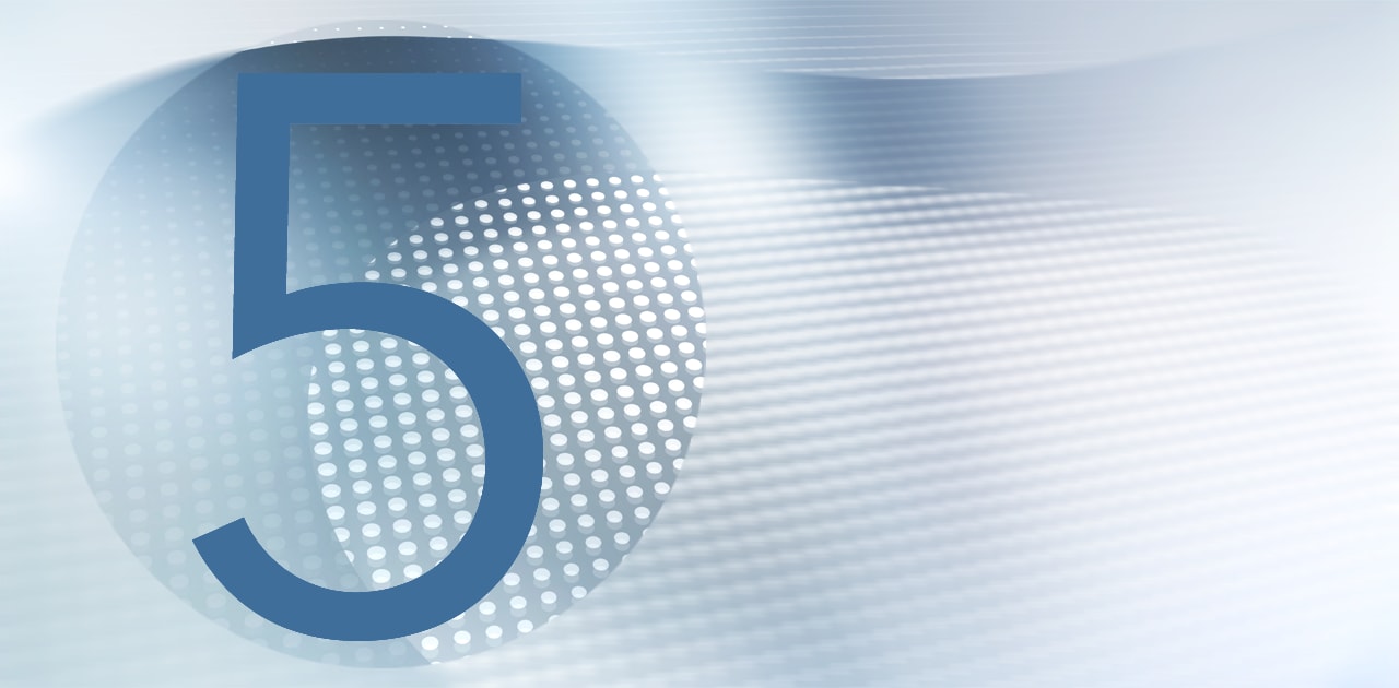 5 on abstract circles background