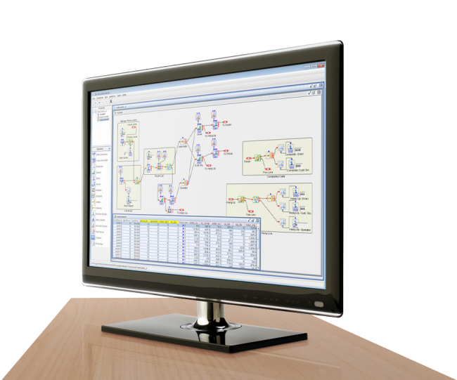 SAS Simulation Studio shown on desktop monitor