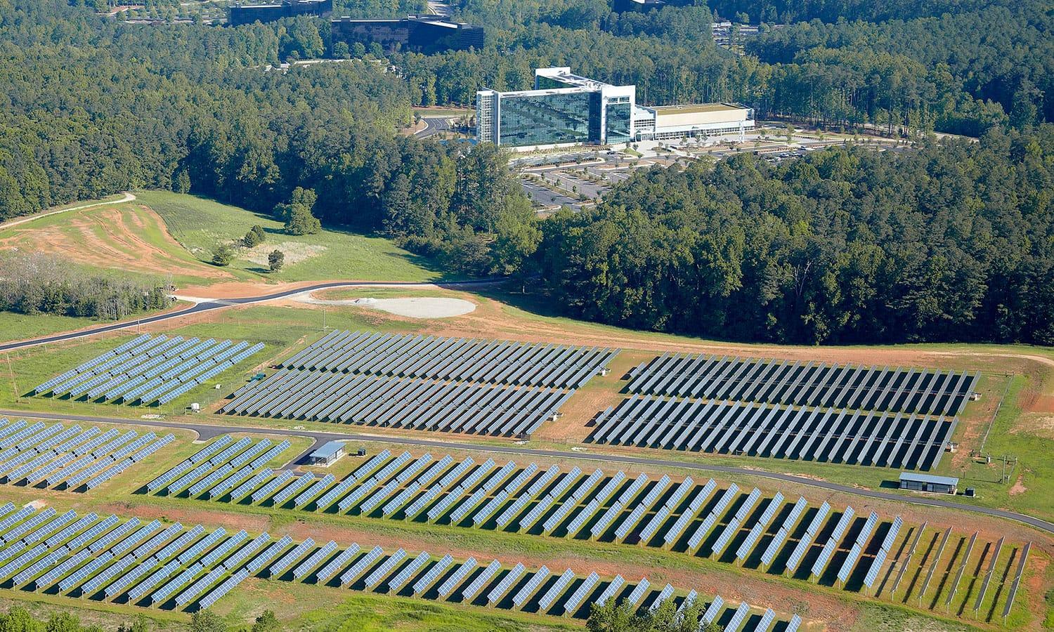 SAS solar farm aerial view