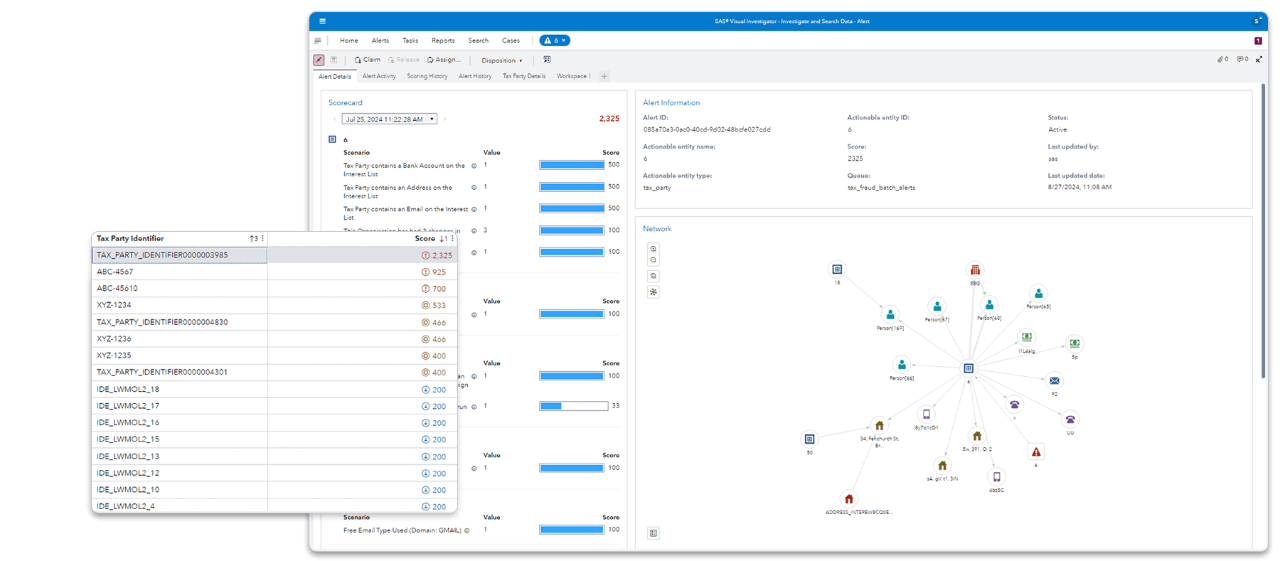 Screenshot of SAS Tax Compliance alert with highlight