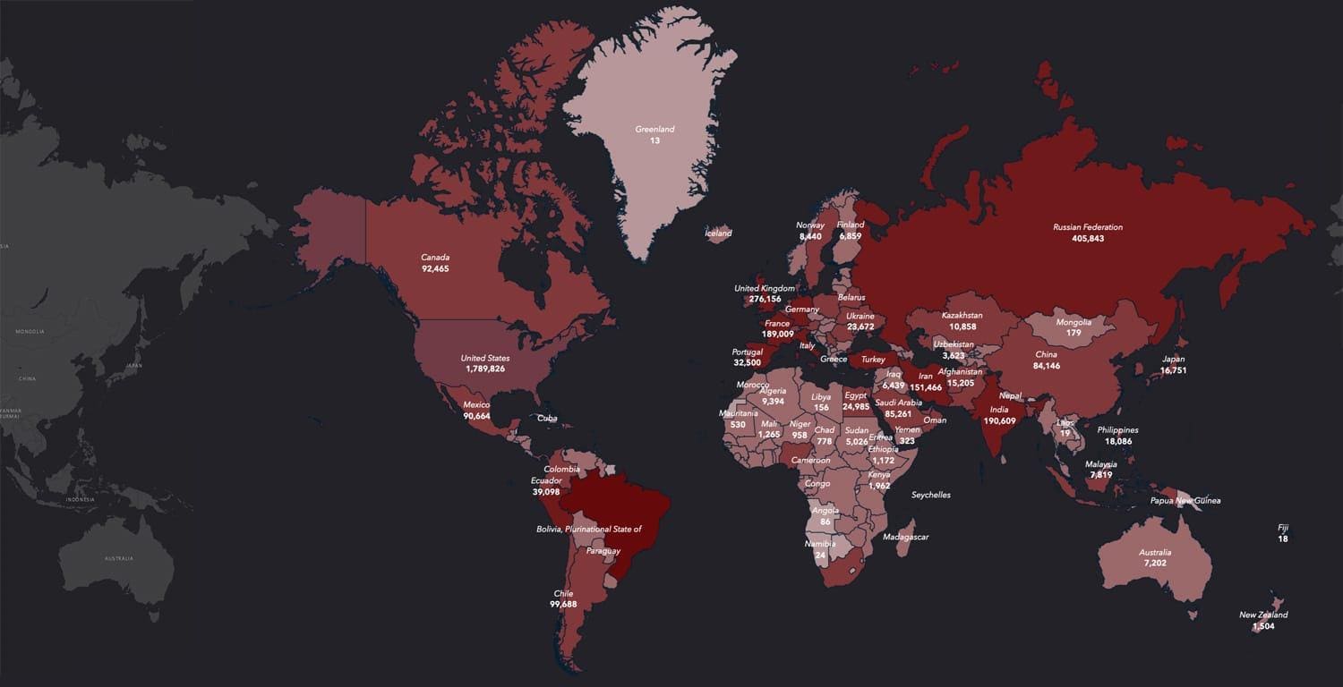 World map COVID-19 report