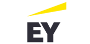 Ernst & Young with tagline in vertical format with dark text