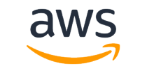 AWS Logo in dark blue and orange
