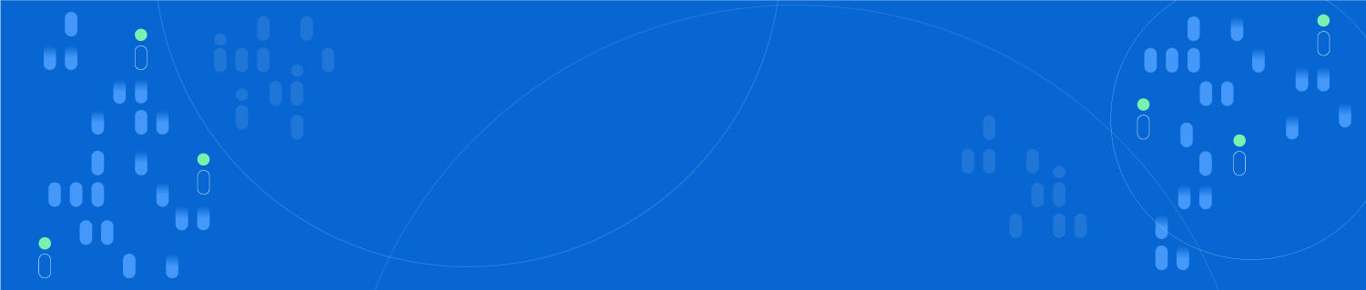 blue with medium blue capsules and green dots