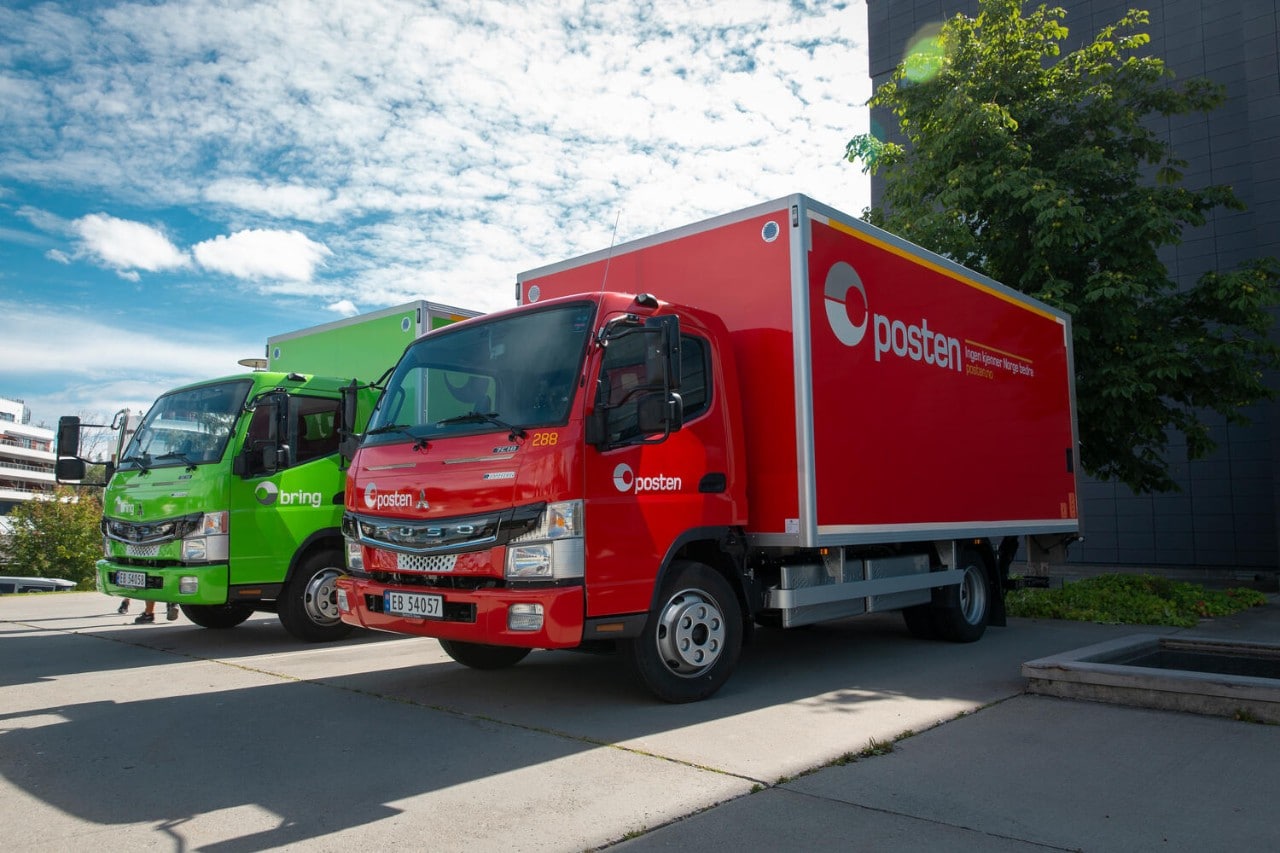 Delivery trucks on the road