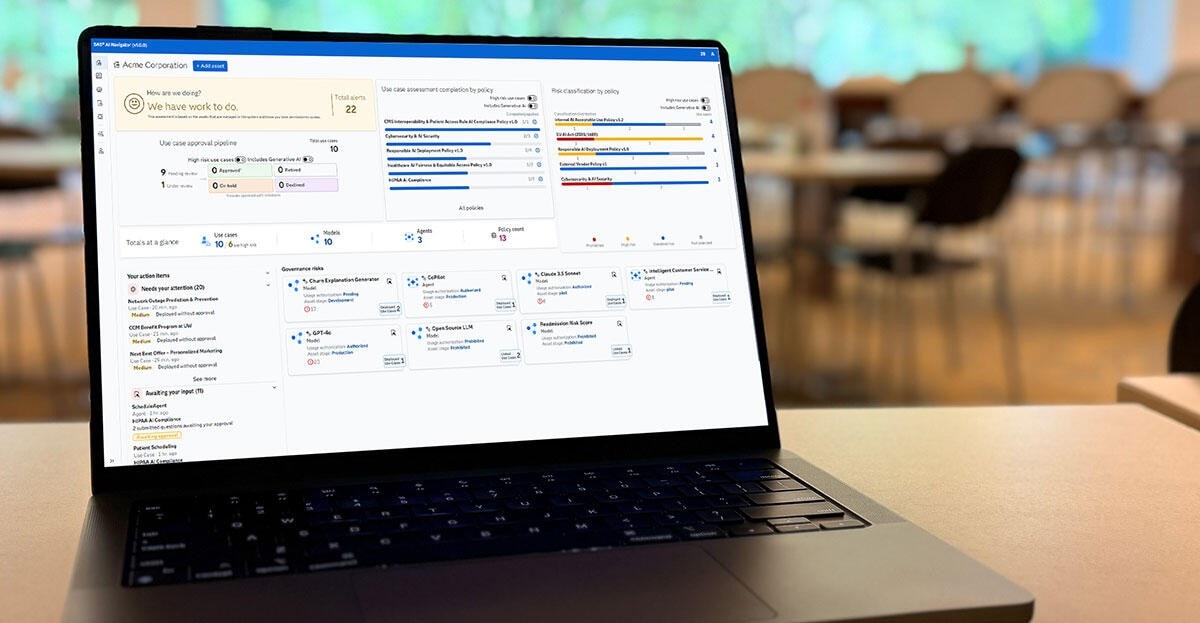 Screen from SAS AI Navigator on a laptop