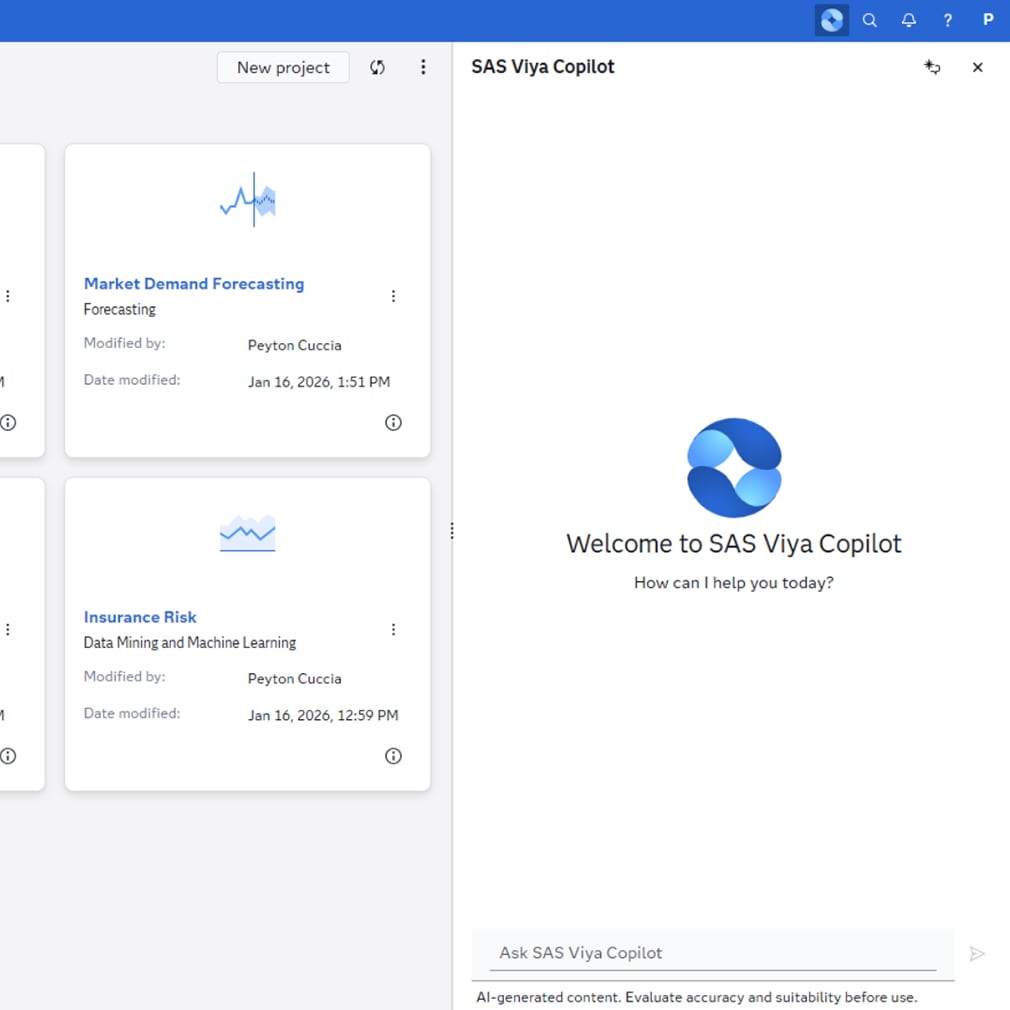 SAS Viya Copilot screenshot