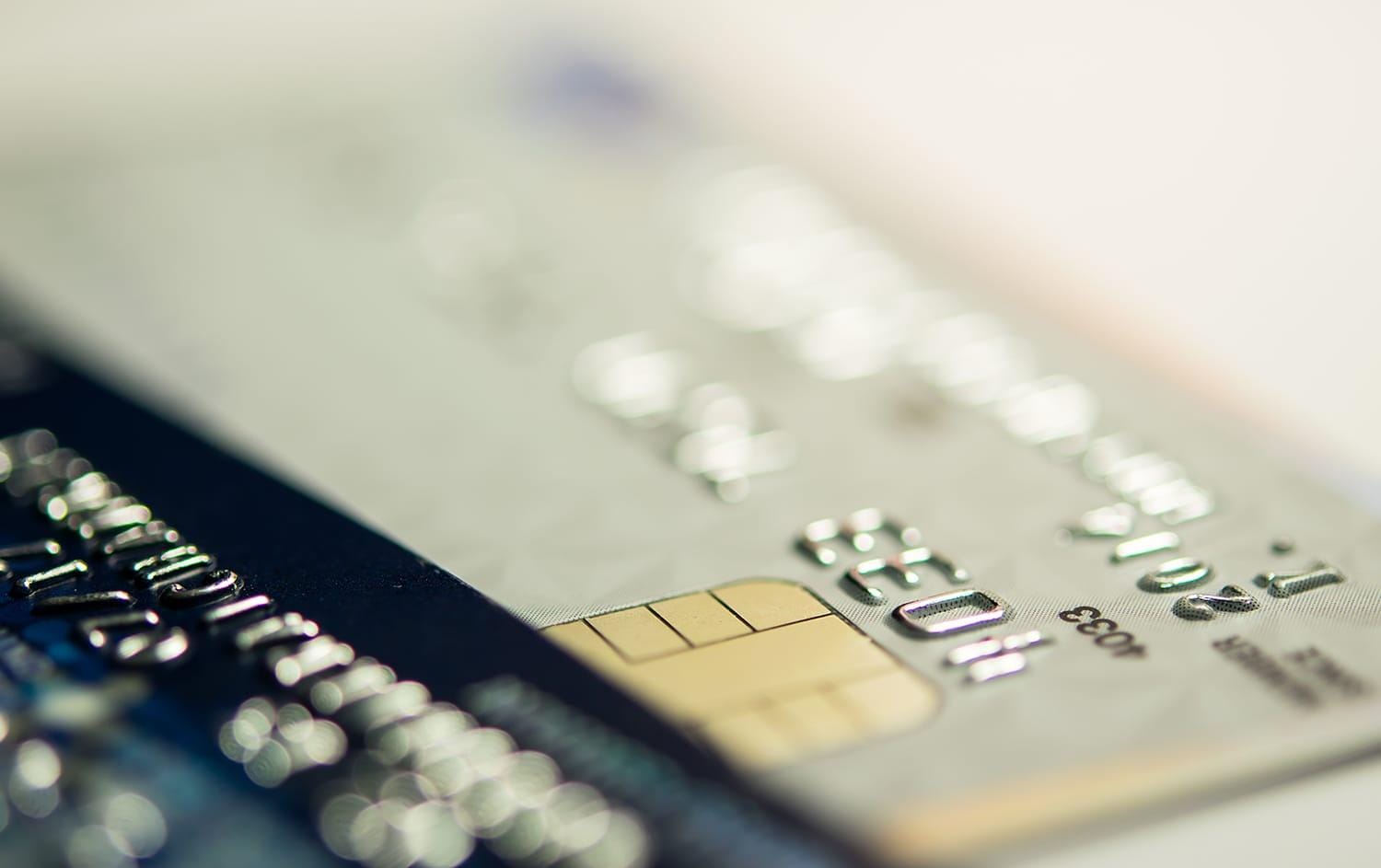 Close up of debit card